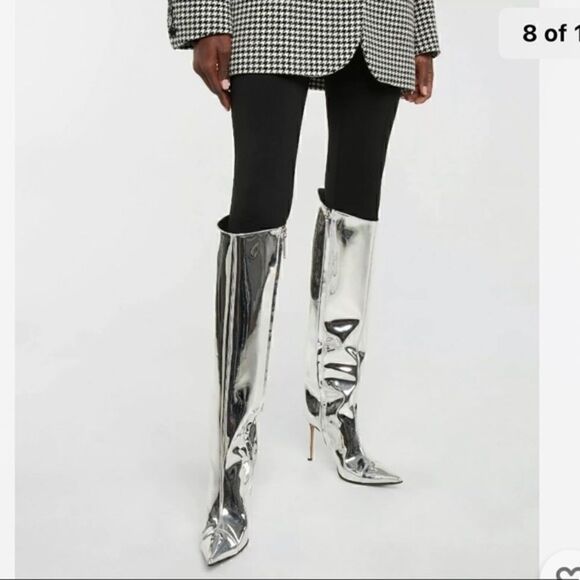 Alexandre Vauthier metallic Mirrored pointed-toe - Picture 6 of 10